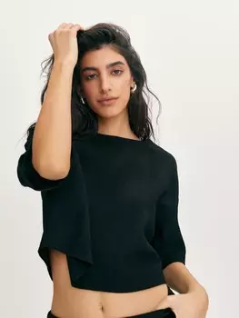 Блузка укороченная с эффектом жатости XS(42)