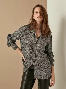 Рубашка с анималистичным принтом S(44)