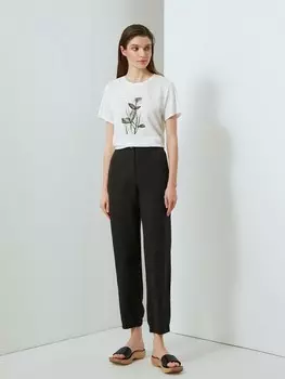 Брюки чёрные изо льна S(44)