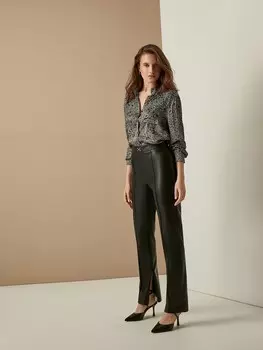 Брюки из экокожи с разрезами ELIS
