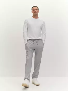 Брюки из хлопкового трикотажа с брендированным принтом XXL(56)