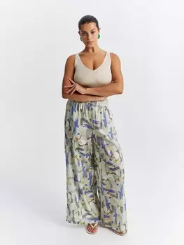 Брюки из вискозы с абстрактным принтом M(46)