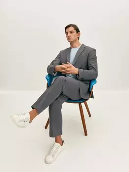 Брюки костюмные в клетку (52)