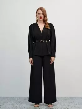 Брюки-палаццо черные M(46)