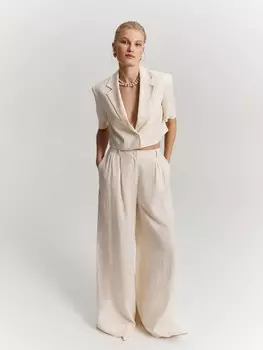 Брюки-палаццо изо льна XS(42)