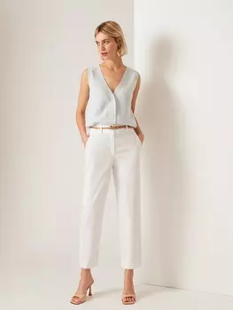 Брюки прямого кроя белые S(44)