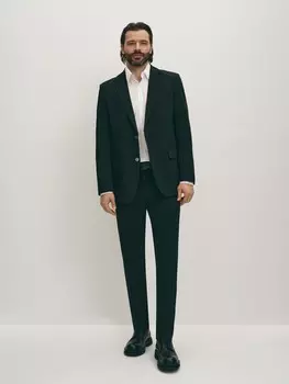 Брюки прямые со стрелками из смесового материала на основе натуральной шерсти L(52)