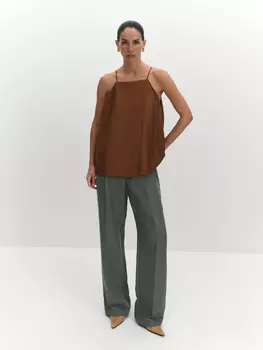 Брюки со стрелками изо льна и лиоцелла M(46)