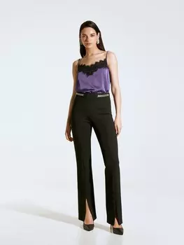 Брюки трикотажные с разрезами на молнии S(44)