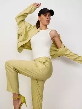 Брюки укороченные со льном S(44)