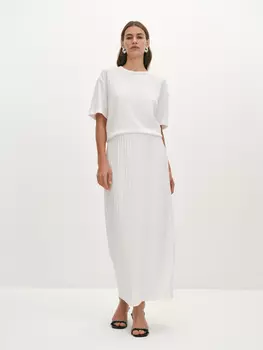 Длинная юбка из плетеного трикотажа с эффектом вязаного M(46)