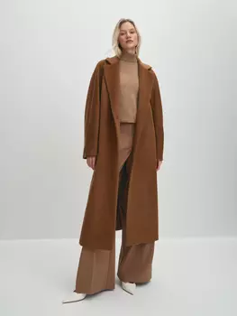 Длинное демисезонное шерстяное пальто XS(42)