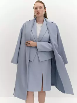 Длинное пальто из премиальной шерстяной ткани 3XL(54)