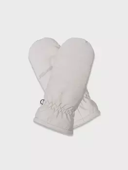 Дутые утепленные варежки кремового цвета (24)