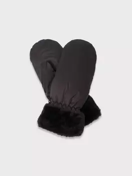 Дутые утепленные варежки с искусственным мехом (22)