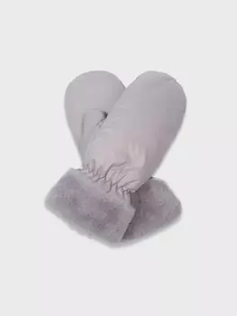 Дутые утепленные варежки с искусственным мехом (24)