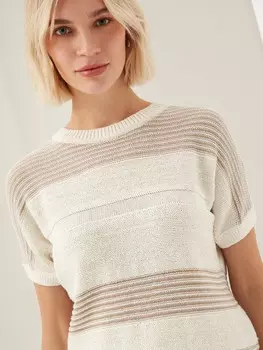 Джемпер хлопковый в полоску S(44)