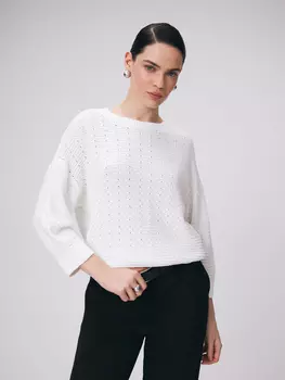 Джемпер из 100% хлопка с дизайнерским переплетением нитей XS(42)