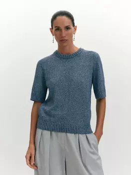 Джемпер из хлопковой пряжи с коротким рукавом S(44)