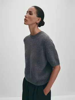 Джемпер из шерсти мериноса с коротким рукавом XS(42)