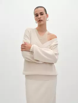 Джемпер оверсайз из хлопковой итальянской пряжи XL(50)