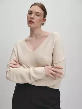 Вязаный тонкий однотонный джемпер 3XL(54)