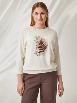 Джемпер вязаный с принтом M(46)