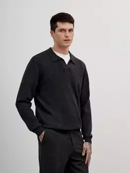 Вязаный джемпер c отложным воротником из премиального хлопка и мягкой овечьей шерсти XXL(56)