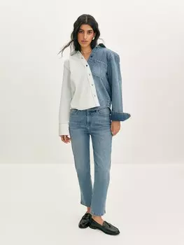 Джинсы с эффектом потертости XS(42)