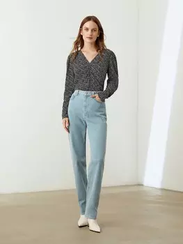 Джинсы свободные с высокой посадкой XS(42)