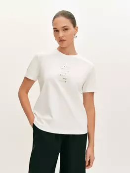 Футболка из хлопка с принтом LALIS