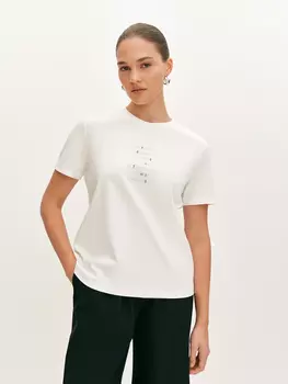 Футболка из хлопка с принтом M(46)