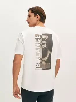 Футболка из хлопка с принтом на спине S(48)