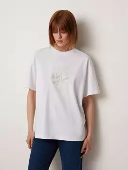 Футболка из хлопка с принтом S(44)