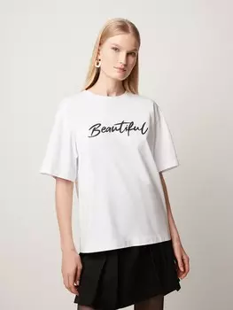 Футболка из хлопка с принтом XS(42)