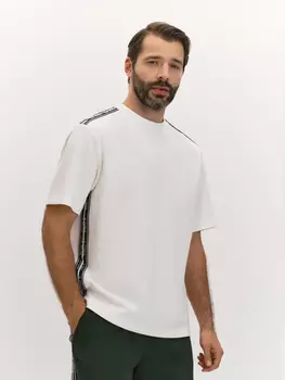 Футболка из хлопкового трикотажа пике с брендированным лампасом S(48)