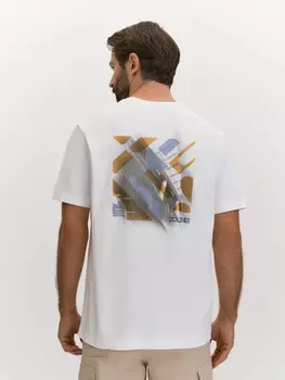 Футболка из мерсеризованного хлопка с дизайнерским фотопринтом S(48)