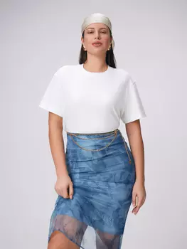 Футболка из мерсеризованного хлопка с лого-принтом M(46)