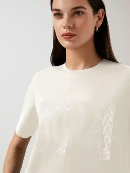 Футболка с декором пайетками S(44)