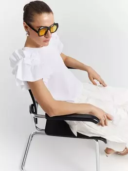 Футболка с рюшами XS(42)