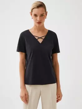 Футболка с V-вырезом из хлопка S(44)