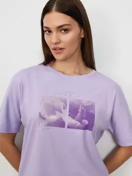 Футболка трикотажная с принтом L(48)