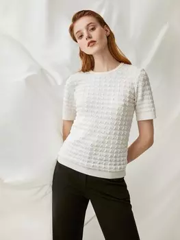Футболка вязаная с фактурным узором XS(42)