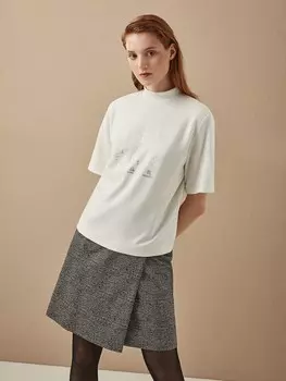 Блуза с воротником-стойкой S(44)