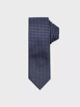 Галстук с контрастным узором синий (148*7.5)