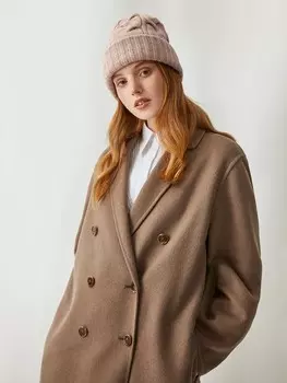 Шапка из шерсти фактурной вязки (54-56)