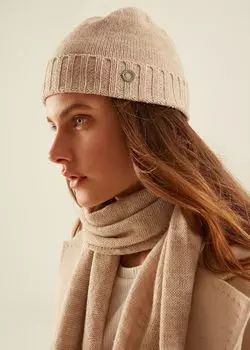 Вязаная шапка с шерстью и альпакой (54-56)