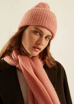Трикотажная шапка с отворотом (56-58)