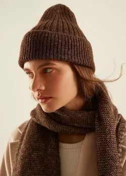 Трикотажная шапка с отворотом (56-58)
