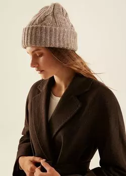 Вязаная шапка с шерстью и альпакой (56-58)